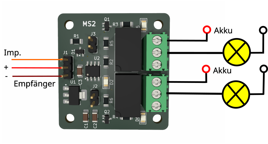 Anschluss des 2-Kanal Schalters