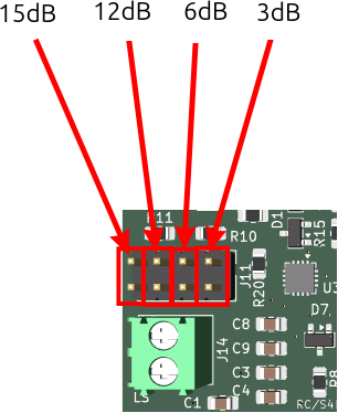 Position des Jumpers zur Einstellung der Laustärke